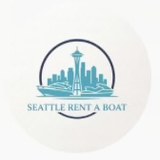 Seattle Rent A Boat logo — Seattle skyline with boat